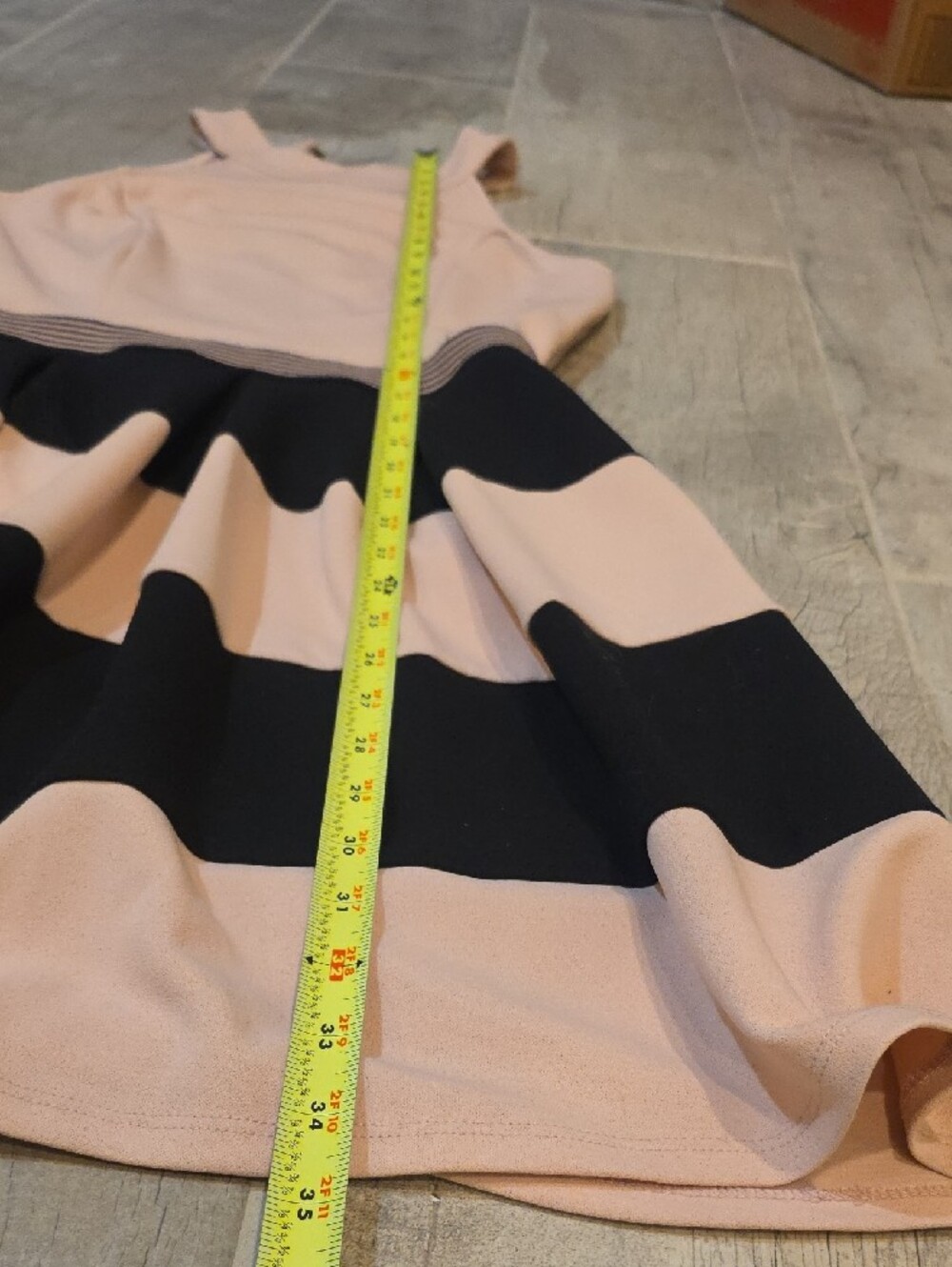 Sleeveless Pink and Black Stripe Fit & Flare Dress - Picture 10 of 13